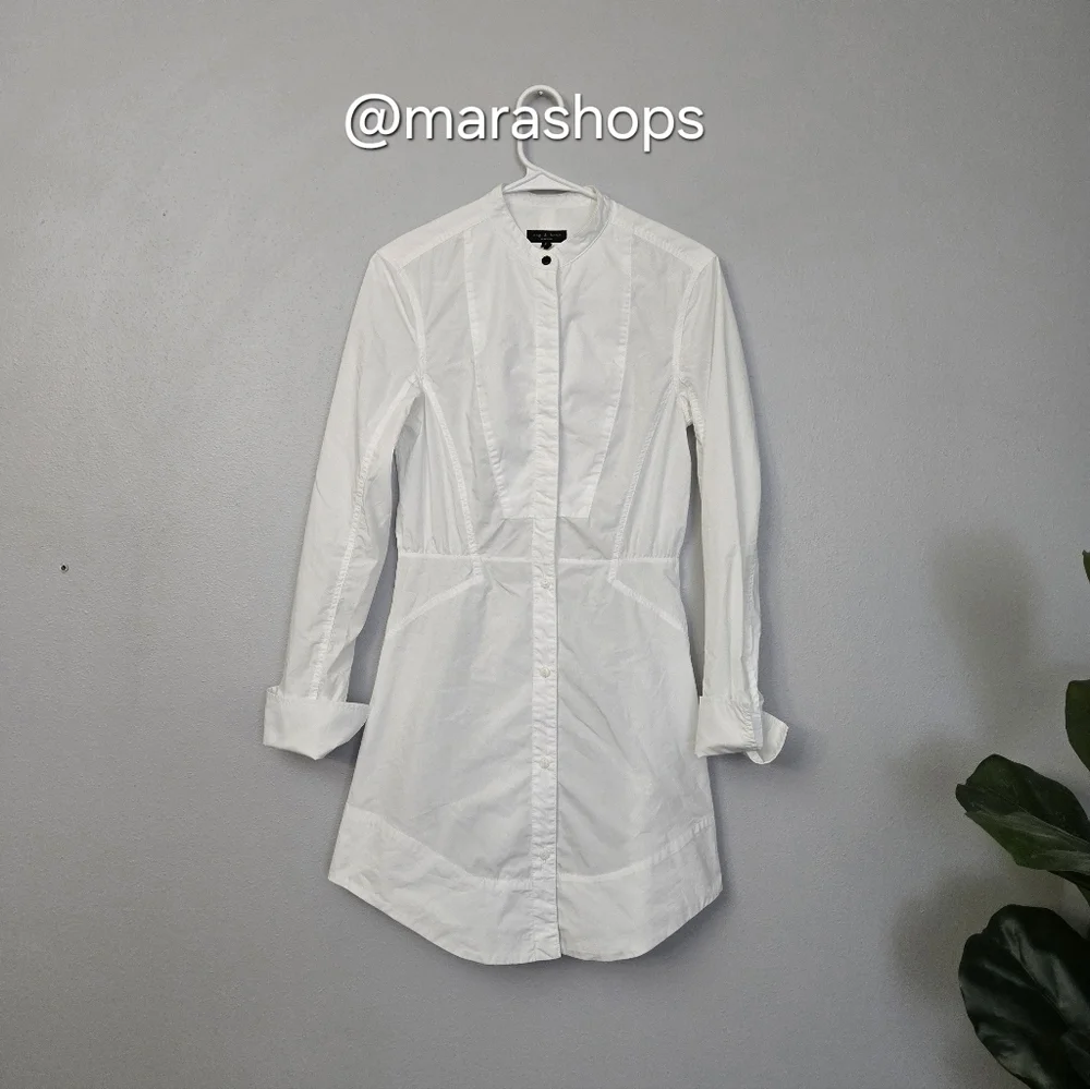 Rag & Bone Victorine Collarless Shirtdress - Picture 4 of 8